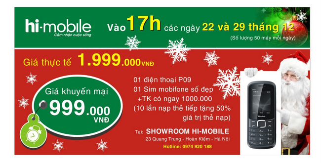 Chương trình khuyến mại “hi-mobile P09, pin khủng, tài khoản khủng”